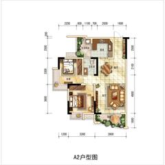 五龙山屿府（朗诗·观山樾）2室2厅1卫84.94平户型