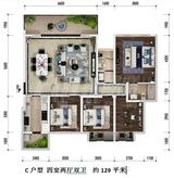 蜀郡清上居 4室2厅2卫 129.96平米