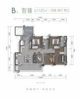 陆家桥未来公园启境花园1期 4室2厅2卫 131.00平米