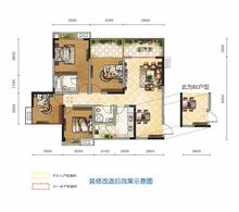 天璟荟1期4室2厅2卫114.00平户型