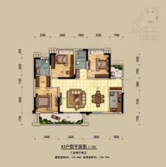 丽·都府二期3室2厅2卫125.00平户型