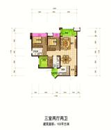 御金府A区1期 3室2厅2卫 105.00平米