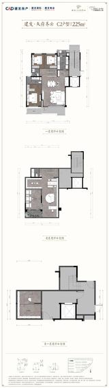 建发天府养云小区1期 3室4厅3卫 225.00平米