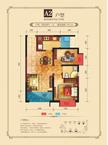和信香榭澜郡2室2厅1卫73.31平户型
