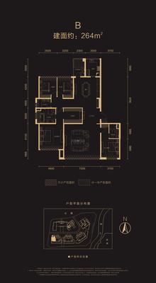 保利天悦中心2期4室3厅264.00平户型
