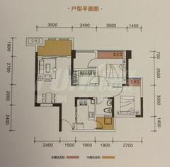中筑西府兰庭3室2厅1卫73.00平户型