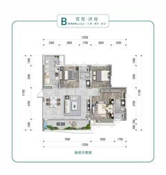 远洋森海境府1期3室2厅2卫115.67平户型