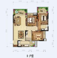 雍锦澜湾1期3室2厅2卫117.00平户型