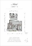 绿城明月兰庭2期3室2厅1卫90.00平户型