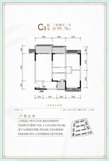 成都融创文旅城1期 3室2厅1卫 99.70平米