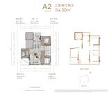 聚亿玺悦府1期 3室2厅2卫 89.00平米