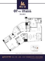 1栋4单元07户型四室两厅三卫