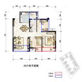 鼎犀名城 3室2厅1卫 75.35平米