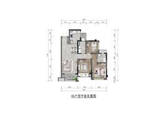 印江澜里1期3室2厅2卫95.00平户型