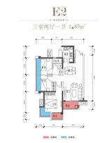 南峰·水岸华府1期 3室2厅1卫 88.48平米