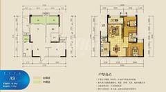 置信国色天乡鹭湖宫8区E组团2室2厅1卫80.80平户型