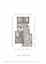北湖揽樾1期 3室2厅2卫 105.00平米