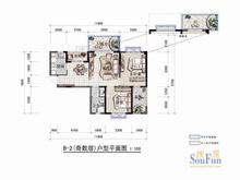四季豪庭2室2厅1卫82.54平户型