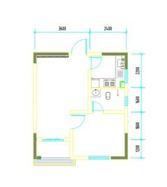 彭州市白鹿镇银杏枫丹酒店1室1厅1卫50.28平户型