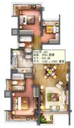 i-都会S3室2厅2卫89.00平户型