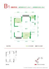 交大归谷建设派 3室2厅1卫 73.58平米