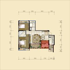 宏润达上城3室2厅2卫101.57平户型