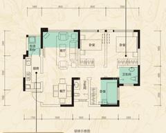 翔宇榜样家3室2厅2卫76.35平户型