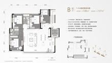 宇新华樾府1期4室2厅2卫108.00平户型