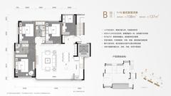 宇新华樾府1期4室2厅2卫108.00平户型