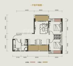 中筑西府兰庭3室2厅1卫79.00平户型
