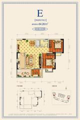 一品雅居1期 2室2厅1卫 84.26平米