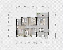 信智东岸花园1期4室2厅2卫124.78平户型