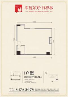 九峰时代广场(白桦林商业中心)87.21平户型