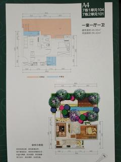 花果山翠微谷1期1室1厅1卫46.55平户型
