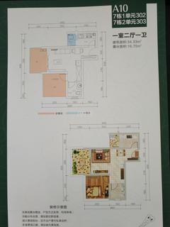花果山翠微谷1期1室2厅1卫34.33平户型