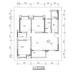 王府花园三期3室2厅2卫116.23平户型