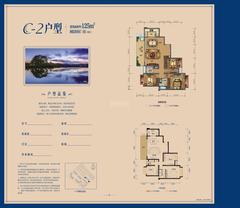 保利湖心岛2期3室2厅2卫125.00平户型