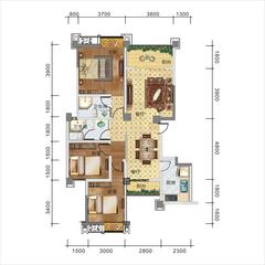 都乐锦庐3室2厅2卫110.00平户型