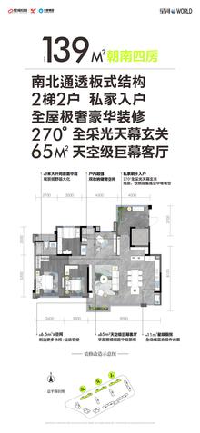 星河城智苑（推广名：星河极光）4室2厅2卫139.00平户型