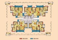 富力桃园2期4室2厅2卫135.00平户型