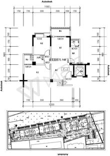 水城学府1期2室2厅1卫75.84平户型