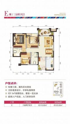 濛阳印象3室2厅2卫109.56平户型