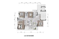 兰庭堰语花园1期4室2厅2卫128.00平户型