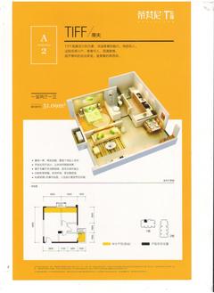蒂梵尼TOWN3期1室2厅1卫51.13平户型