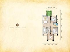 明宇豪雅青城3室2厅1卫74.38平户型