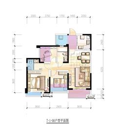 绵世溪地湾2期3室2厅2卫88.00平户型