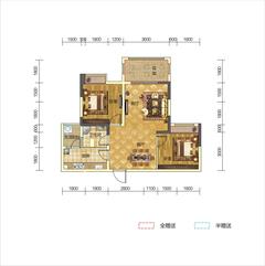 春天国际2室2厅1卫69.08平户型