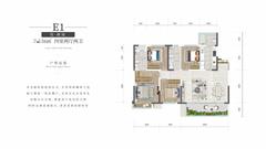 锦澜悦山小区1期4室2厅2卫136.00平户型