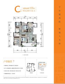 经典唐安府1期4室2厅2卫133.00平户型