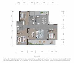 锦熙华庭1期4室2厅2卫140.00平户型